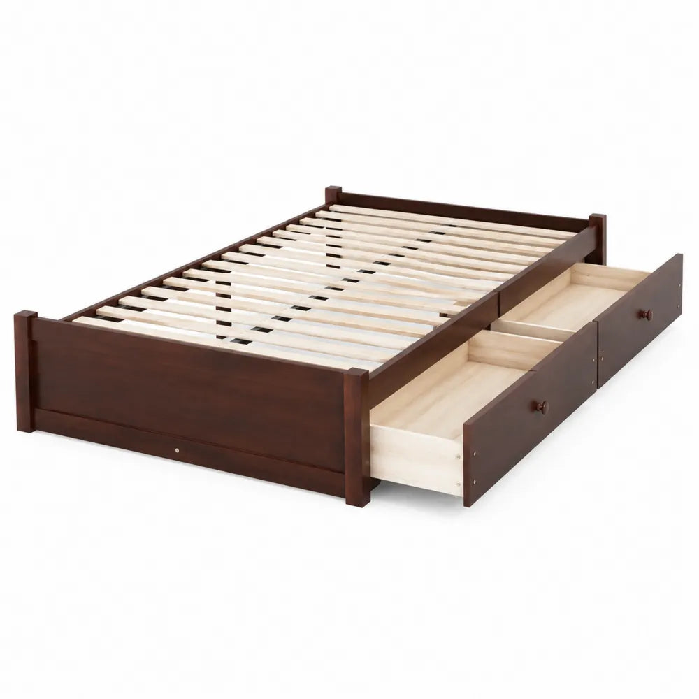 Letto Matrimoniale in Legno con Cassetti