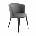 Sedia in ecopelle grigia con gambe in metallo