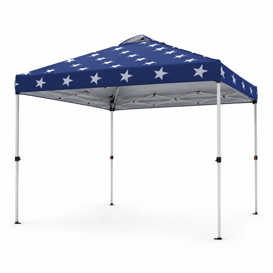 Gazebo pieghevole in metallo e poliestere con motivo stellato 3x3 m