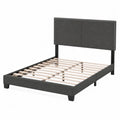 Letto matrimoniale tessuto grigio struttura legno 200x160 cm