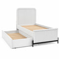 Letto Singolo con Letto Estraibile in Legno Bianco