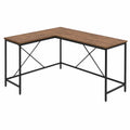 Scrivania angolare a L in legno e metallo 150x120x75 cm