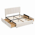 Letto matrimoniale con contenitore in metallo e similpelle Bianco 200x160 cm