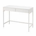 Scrivania in legno e metallo bianca con cassetti 100x50x75 cm